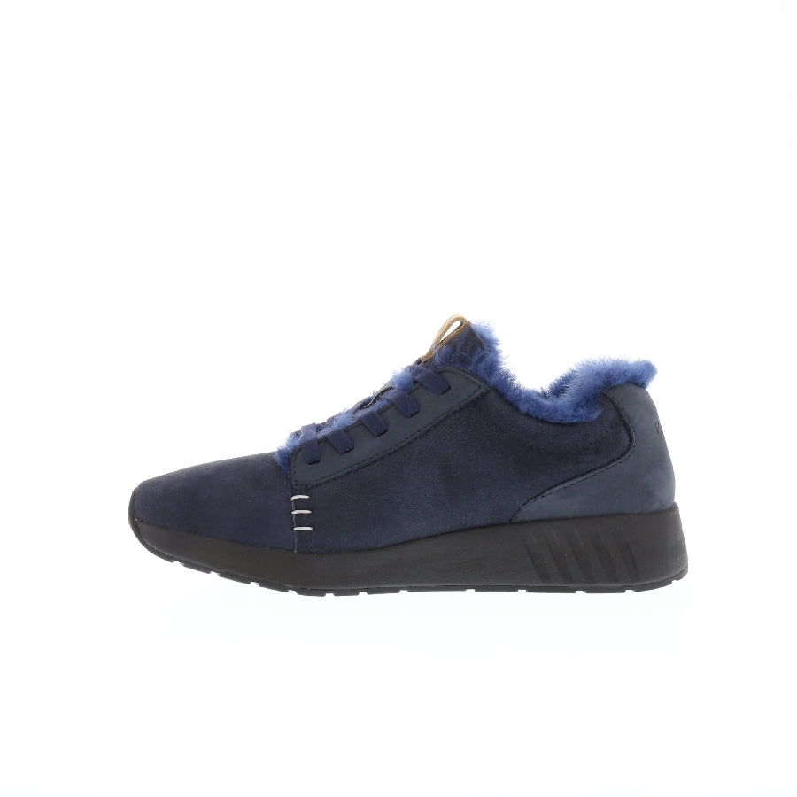 Merino Sneaker Damen Classic, schwarze Sohle, blau