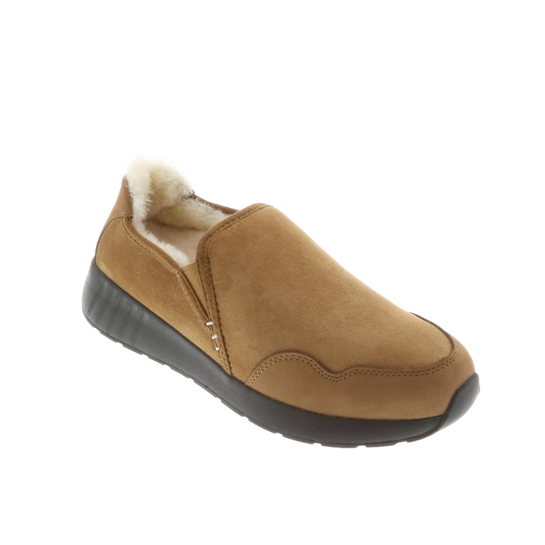 Merino Schuhe Slip On Sneaker Damen Classic, schwarze Sohle, chestnut