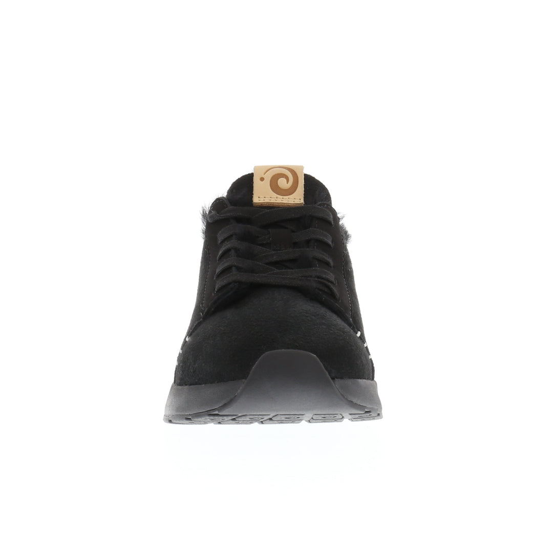 Merino Sneaker Damen Classic, schwarze Sohle, schwarz