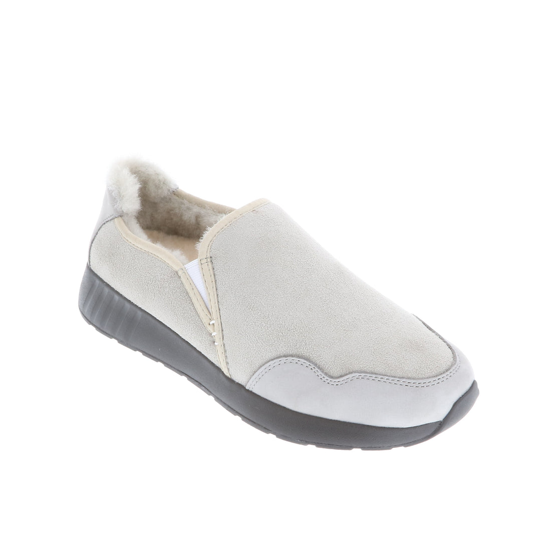 Merino Schuhe Slip On Sneaker Damen Classic, schwarze Sohle, grau