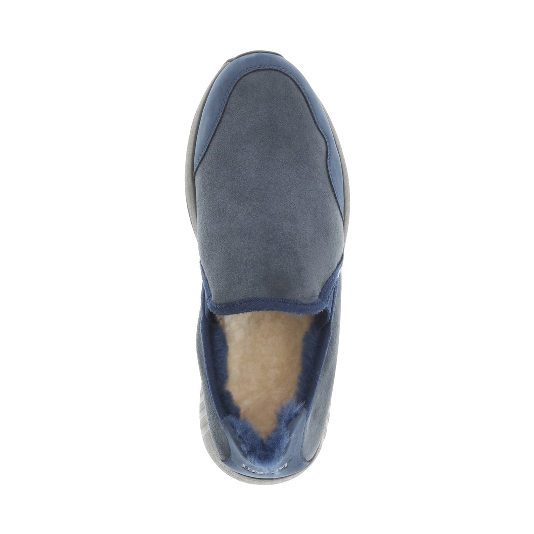 Merino Schuhe Slip On Sneaker Damen Classic, schwarze Sohle, blau