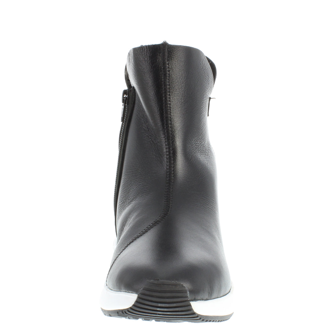 Merino Boots Zipper Damen Classic, Leder - schwarz leder