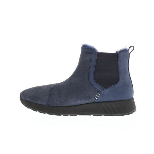 Merino Schuhe Chelsea Damen Classic, schwarze Sohle, blau