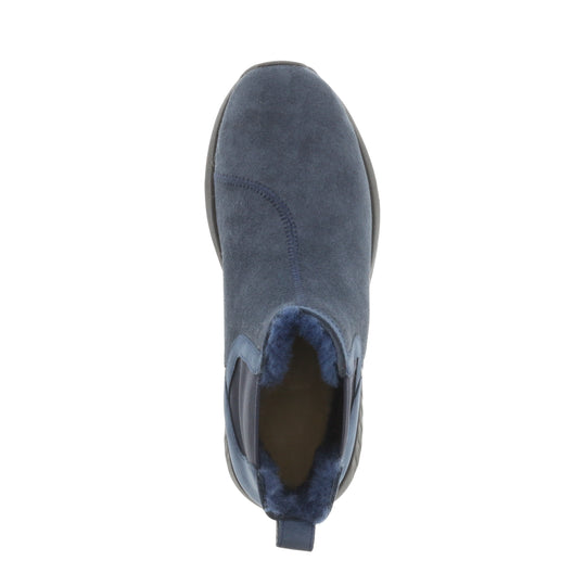Merino Schuhe Chelsea Damen Classic, schwarze Sohle, blau