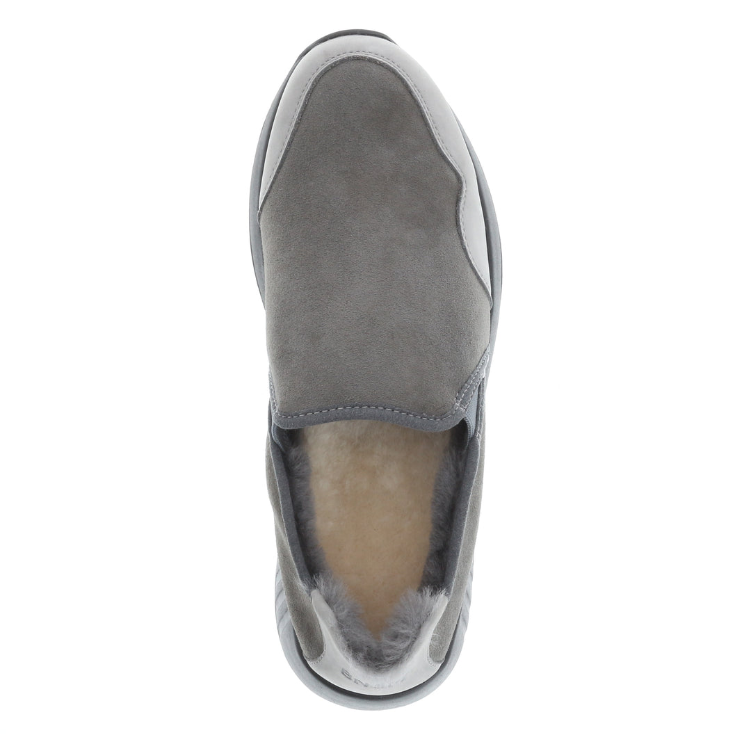 Merino Slip On, schwarze Sohle